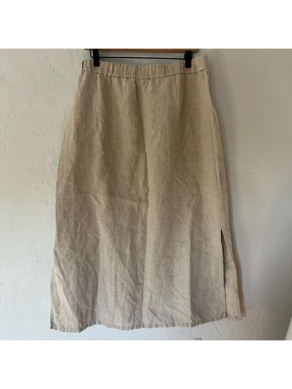 Eileen Fisher Women's Cream/Tan 100% organic linen Skirt - Picture 4 of 7